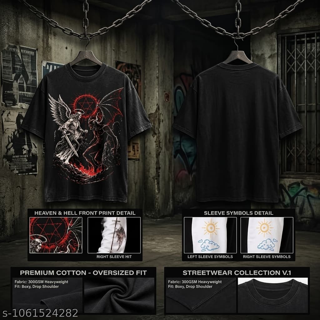 Men's Oversized Layered Graphic T-Shirt