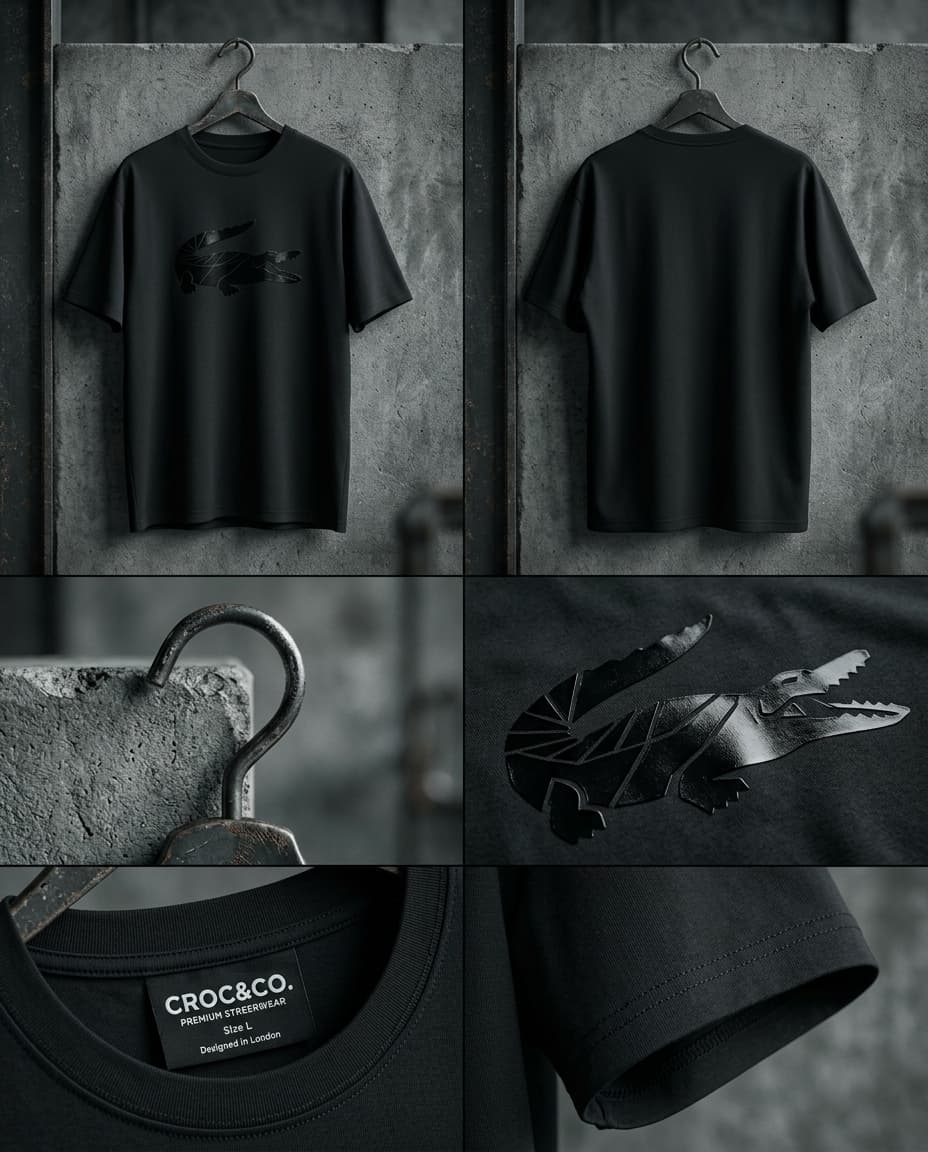 Black Alligator Graphic T-Shirt